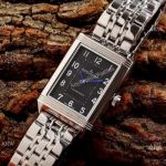 Copy Jaeger-LeCoultre Reverso Classic Watch Stainless Steel Black Face